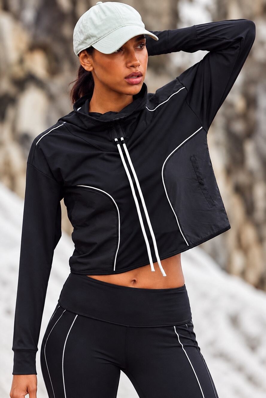 Free People Movement Act Fast Layer Black Running Pullover Jacket Small